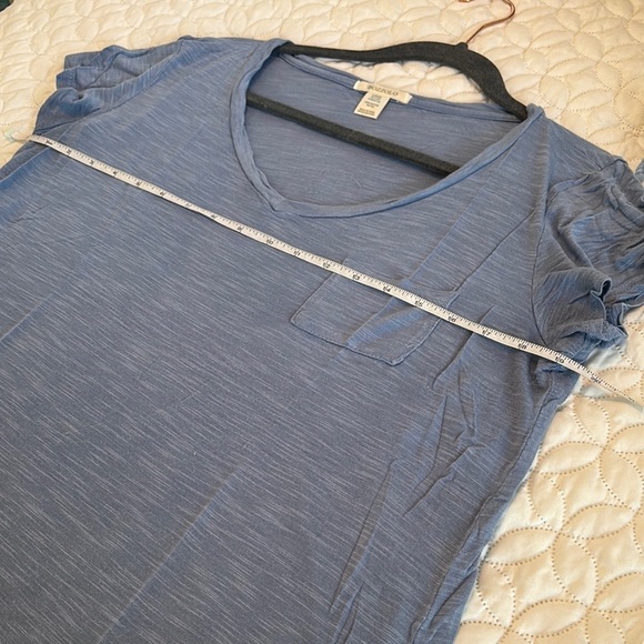 Joie Blue Floral Linen V-Neck Top and Bozzolo 100% Rayon V-Neck Top Bundle Sz L - Picture 14 of 15